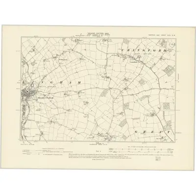 1903 Map of Suffolk XLIX.SW, 1905 Print