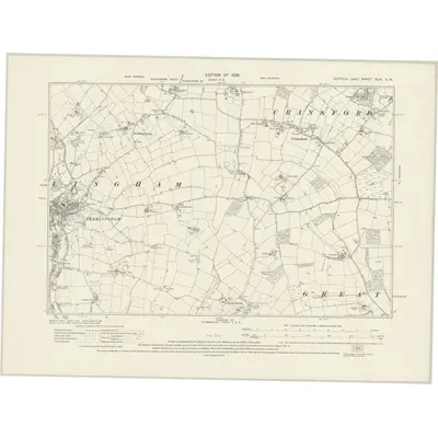 1925 Map of Suffolk XLIX.SW, 1928 Print