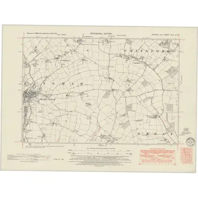 1947 Map of Suffolk XLIX.SW, 1950 Print