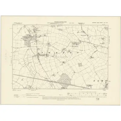 1903 Map of Suffolk XLV.NE, 1905 Print