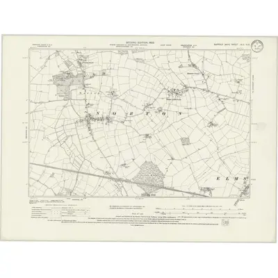 1903 Map of Suffolk XLV.NE, 1933 Print