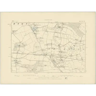 1883 Map of Suffolk XLV.NW, 1884 Print