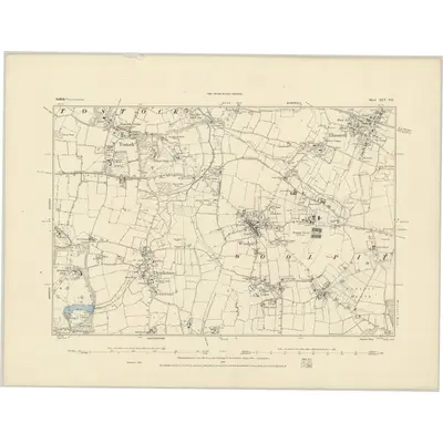 1883 Map of Suffolk XLV.SE, 1884 Print