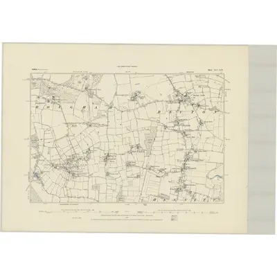 1883 Map of Suffolk XLV.SW, 1884 Print