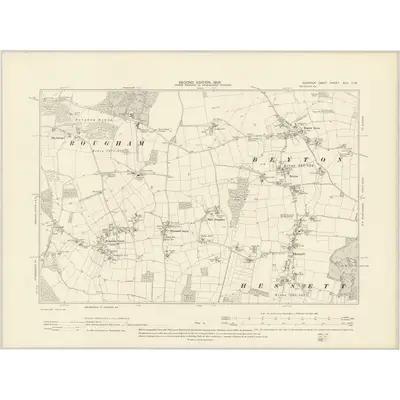1903 Map of Suffolk XLV.SW, 1905 Print