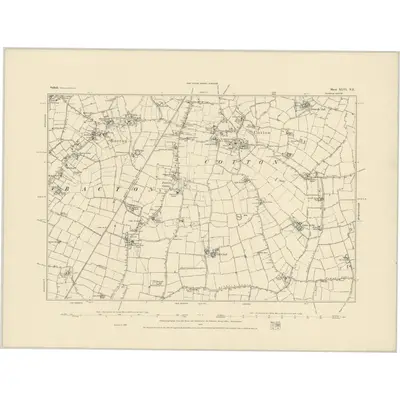 1884 Map of Suffolk XLVI.NE, 1885 Print