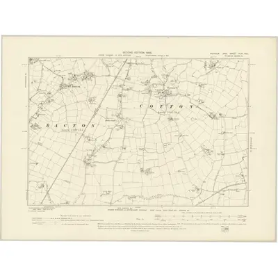 1903 Map of Suffolk XLVI.NE, 1905 Print