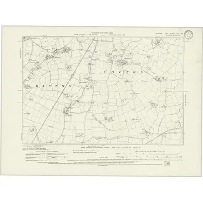 1903 Map of Suffolk XLVI.NE, 1933 Print