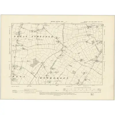 1903 Map of Suffolk XLVI.NW, 1905 Print