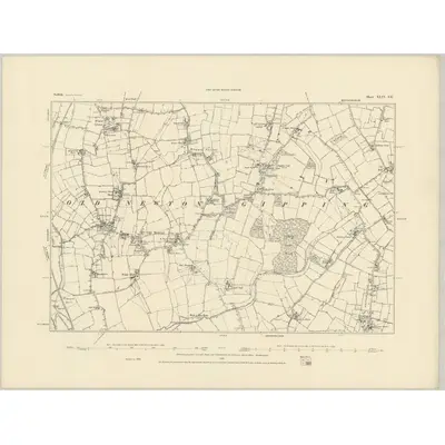 1884 Map of Suffolk XLVI.SE, 1885 Print