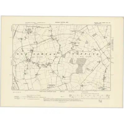 1903 Map of Suffolk XLVI.SE, 1905 Print