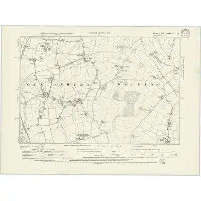 1903 Map of Suffolk XLVI.SE, 1933 Print