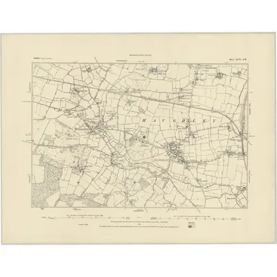 1884 Map of Suffolk XLVI.SW, 1885 Print