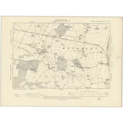 1903 Map of Suffolk XLVI.SW, 1905 Print