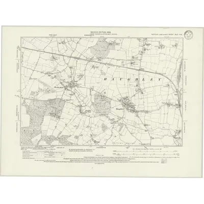 1903 Map of Suffolk XLVI.SW, 1933 Print