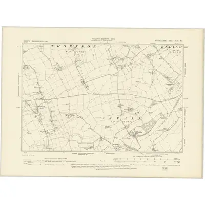 1903 Map of Suffolk XLVII.NE, 1905 Print