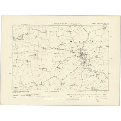 1903 Map of Suffolk XLVII.SE, 1905 Print
