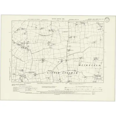 1903 Map of Suffolk XLVII.SW, 1933 Print
