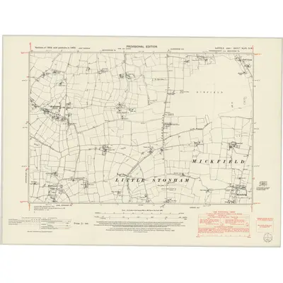 1950 Map of Suffolk XLVII.SW, 1952 Print