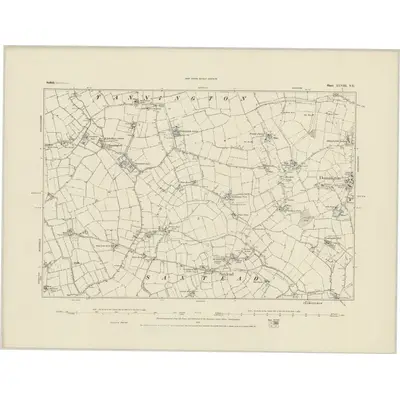 1883 Map of Suffolk XLVIII.NE, 1884 Print