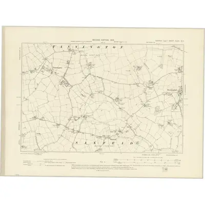 1903 Map of Suffolk XLVIII.NE, 1905 Print