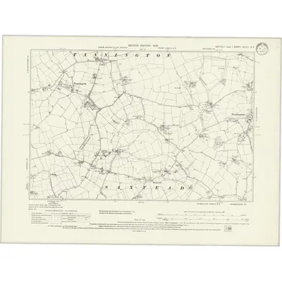 1903 Map of Suffolk XLVIII.NE, 1933 Print