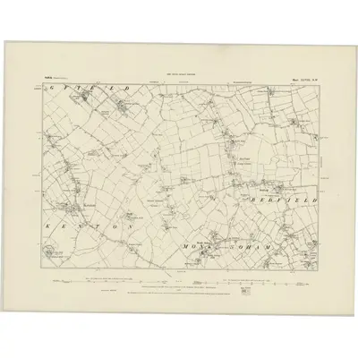 1883 Map of Suffolk XLVIII.NW, 1884 Print