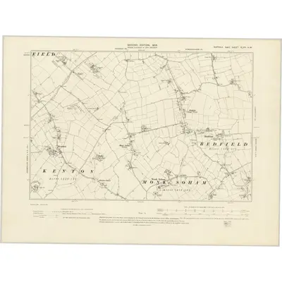 1903 Map of Suffolk XLVIII.NW, 1905 Print