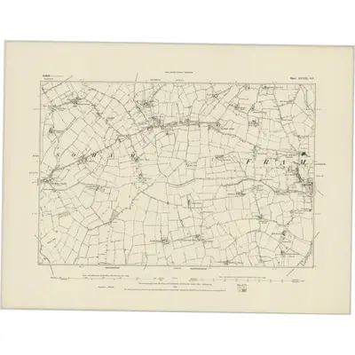 1883 Map of Suffolk XLVIII.SE, 1884 Print
