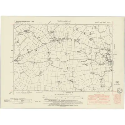 1946 Map of Suffolk XLVIII.SE, 1951 Print