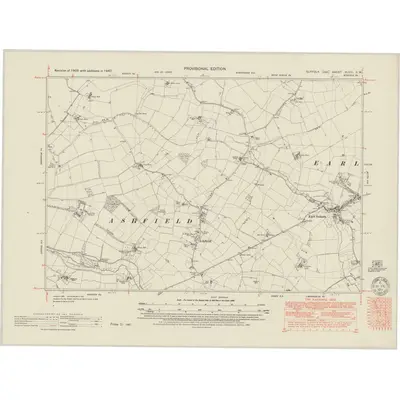 1947 Map of Suffolk XLVIII.SW, 1950 Print
