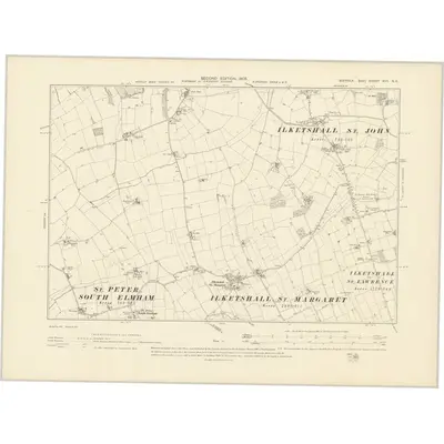 1903 Map of Suffolk XVII.NE, 1905 Print