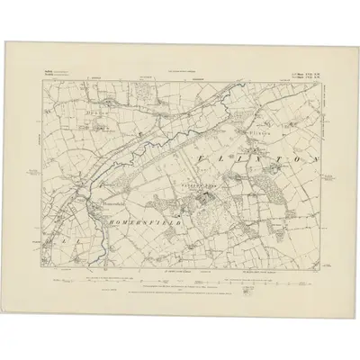 1883 Map of Suffolk XVII.NW, 1884 Print