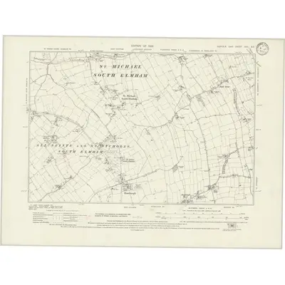 1925 Map of Suffolk XVII.SE, 1933 Print