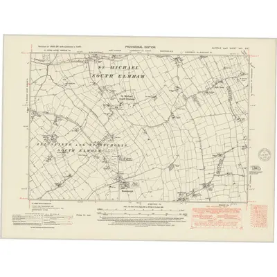 1947 Map of Suffolk XVII.SE, 1951 Print