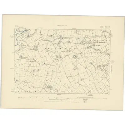 1883 Map of Suffolk XVII.SW, 1884 Print