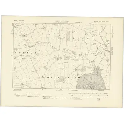 1903 Map of Suffolk XVIII.NE, 1906 Print