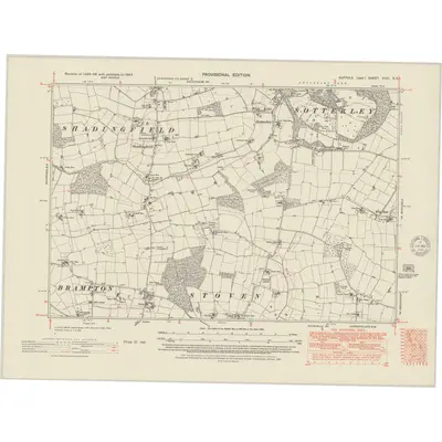 1947 Map of Suffolk XVIII.SE, 1951 Print