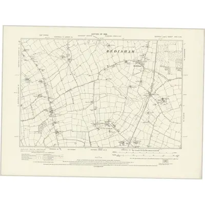 1925 Map of Suffolk XVIII.SW, 1928 Print