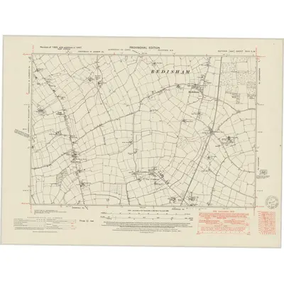 1947 Map of Suffolk XVIII.SW, 1951 Print