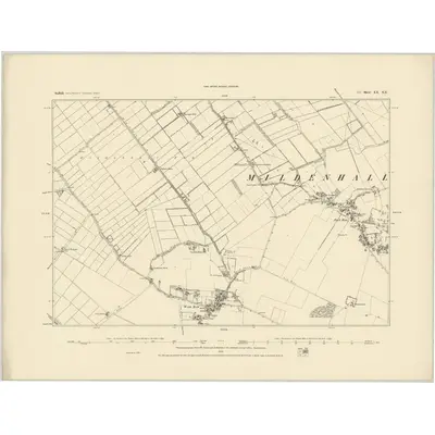1881 Map of Suffolk XX.NE, 1886 Print