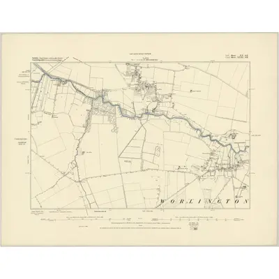 1881 Map of Suffolk XX.SE, 1886 Print