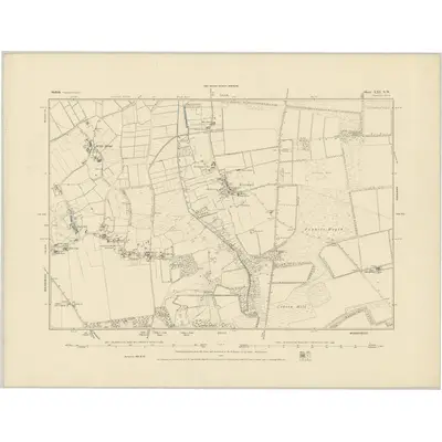 1880 Map of Suffolk XXI.NW, 1885 Print