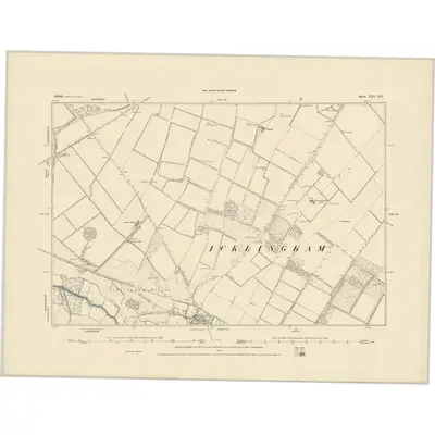1881 Map of Suffolk XXI.SE, 1884 Print