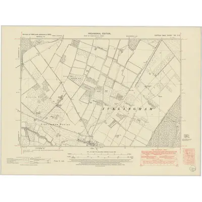 1950 Map of Suffolk XXI.SE, 1952 Print