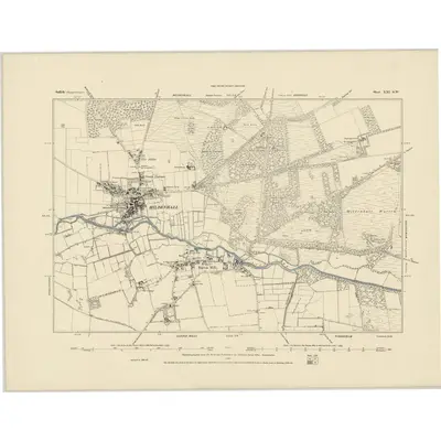 1881 Map of Suffolk XXI.SW, 1885 Print
