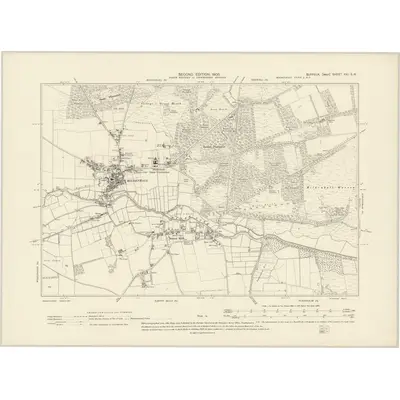 1903 Map of Suffolk XXI.SW, 1905 Print