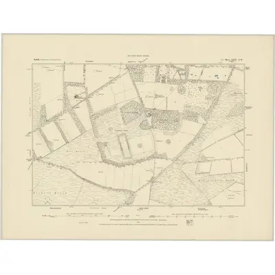 1881 Map of Suffolk XXII.NW, 1886 Print