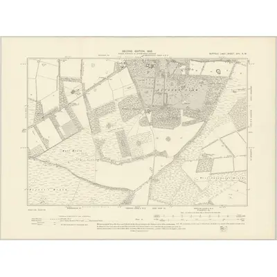 1903 Map of Suffolk XXII.NW, 1905 Print