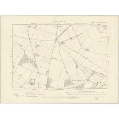 1903 Map of Suffolk XXII.SE, 1905 Print